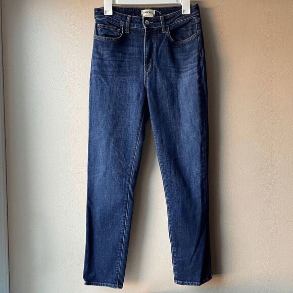 L'AGENCE Margot 5 Pocket High Rise Skinny Jeans in Dark Wash Size 28 - Picture 1 of 2